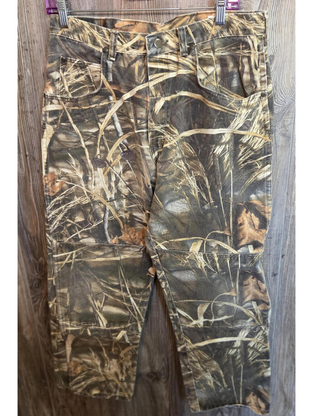 Wrangler Denim Jeans Double Knee VTG Camo Hunting Pants {Size 34x30}